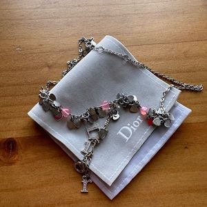 Authentic Dior heart crystal necklace